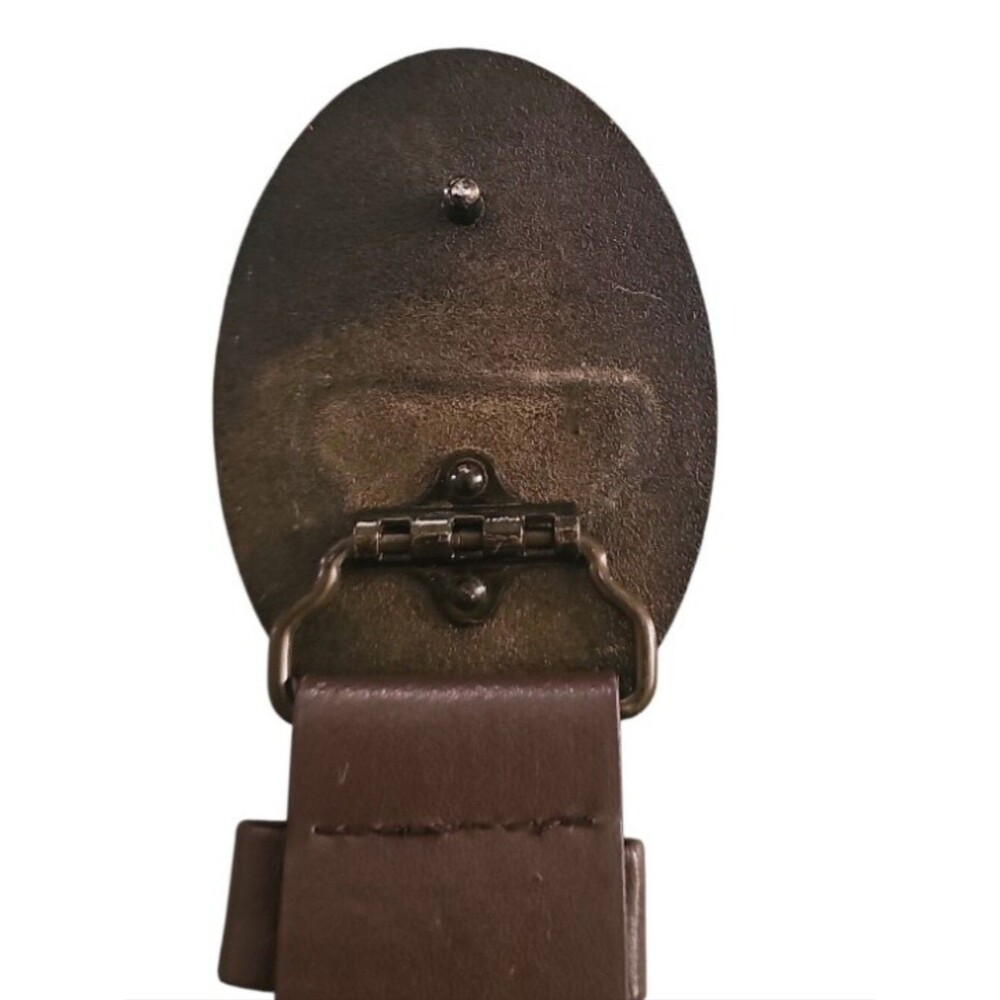 Western Star Concho Belt Brown Faux Leather Adjustable M XXL Cowboy Rodeo - Picture 6 of 11